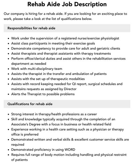 Rehabilitation Aide jobs in Waukesha, WI. . Rehabilitation aide jobs